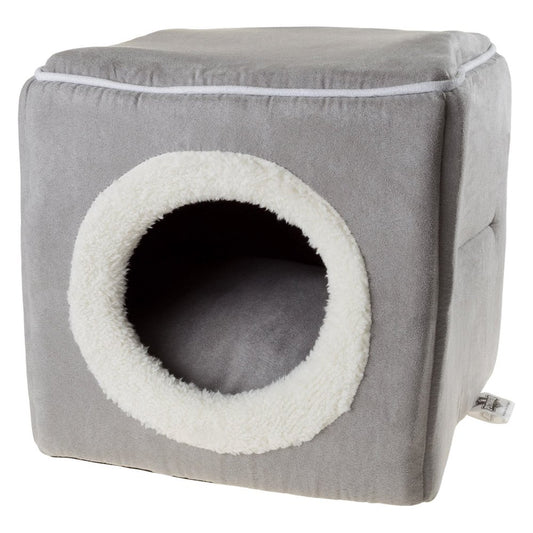 Petmaker Covered Cave Pet Cat Bed, Gray Animals & Pet Supplies > Pet Supplies > Cat Supplies > Cat Beds Trademark Global   