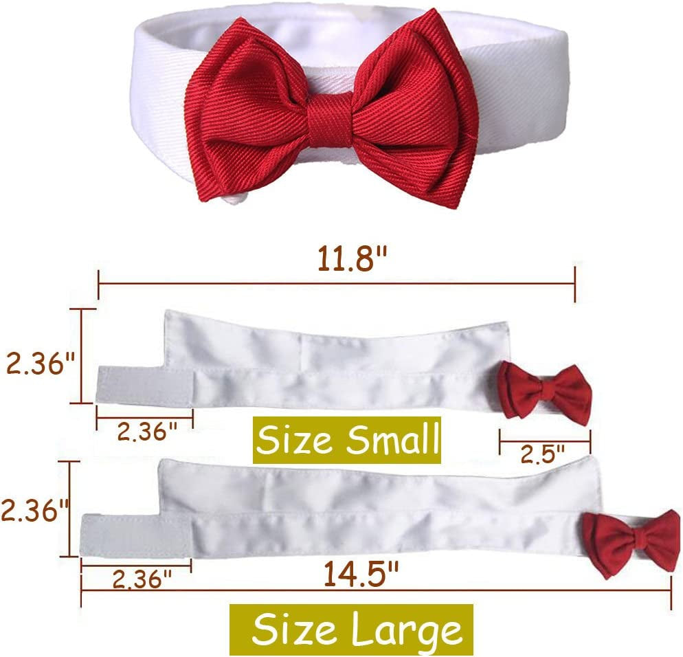 Bolbove Adjustable Formal Pet Bowtie Collar Neck Tie for Dogs & Cats (Small, Red) Animals & Pet Supplies > Pet Supplies > Dog Supplies > Dog Apparel Bolbove   