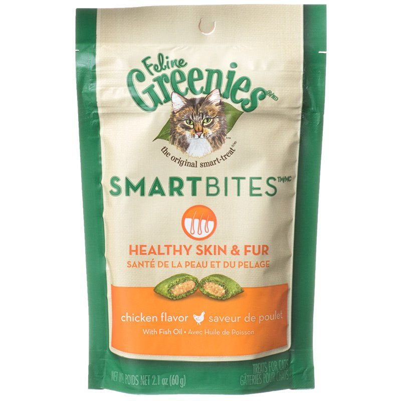 Greenies Greenies Smartbites Healthy Skin & Fur Chicken Flavor Cat Treats 2.1 Oz Pack of 2