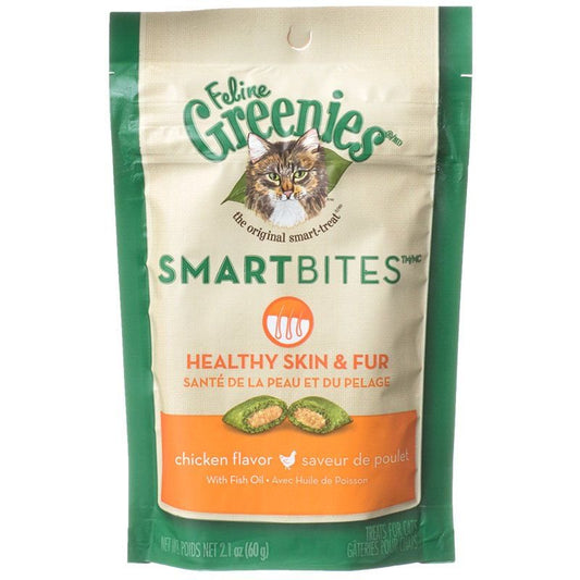 Greenies Greenies Smartbites Healthy Skin & Fur Chicken Flavor Cat Treats 2.1 Oz Pack of 2 Animals & Pet Supplies > Pet Supplies > Cat Supplies > Cat Treats GREENIES   