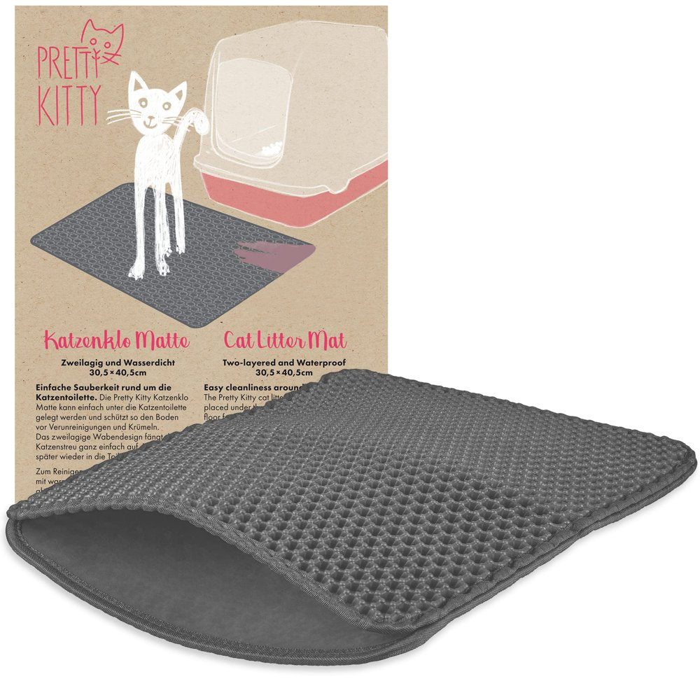 Cat Litter Mat in Black: Small Cat Mat for Cat Litter Box 12X16In Cat Litter Animals & Pet Supplies > Pet Supplies > Cat Supplies > Cat Litter Box Mats Pretty Kitty   