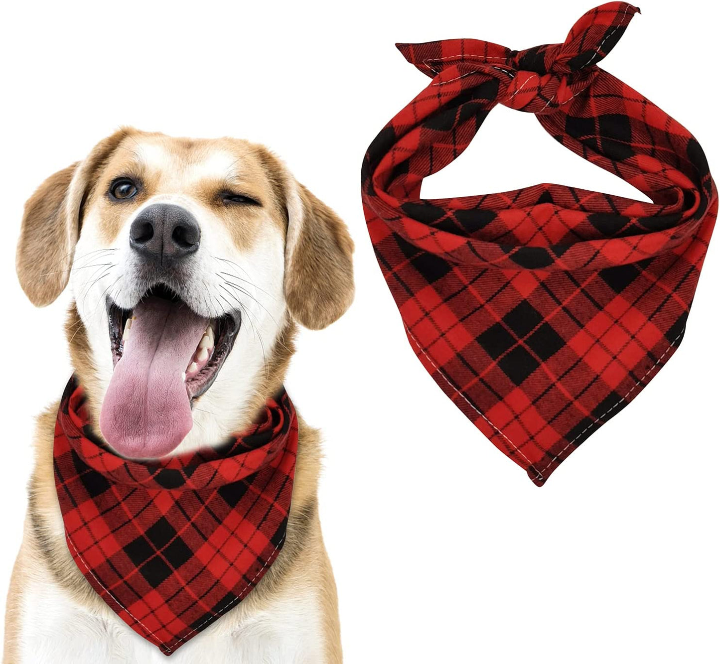 MJIYA Dog Bandana, Washable Reversible Kerchief Scarf, Bib with Adjustable Accessories for Small to Large Dog Puppy Cat, Gifts for Birthday, Easter, Christmas (Green & Red, L) Animals & Pet Supplies > Pet Supplies > Dog Supplies > Dog Apparel MJIYA Black & Red L 