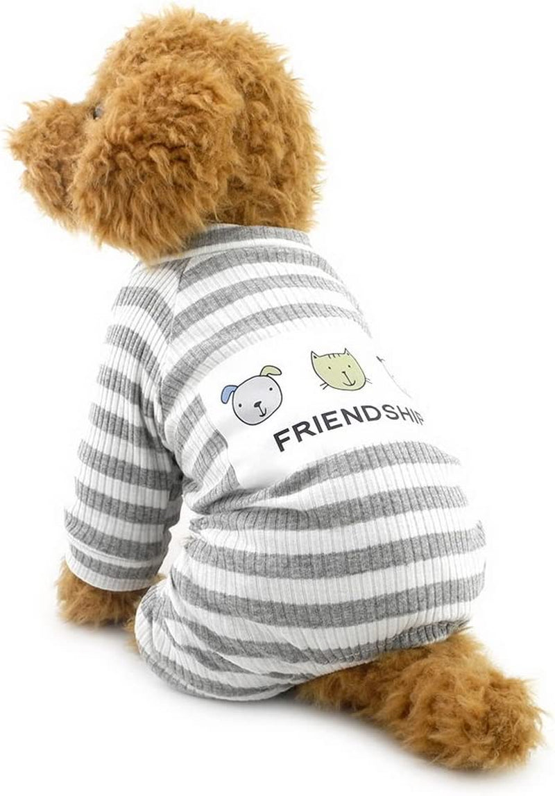 ZUNEA Cozy Soft Cotton Pet Puppy Small Dog Winter Pajamas Jumpsuit Sweatshirt Outfits Stripe Doggie Sleep Clothes Apparel Pink M Animals & Pet Supplies > Pet Supplies > Dog Supplies > Dog Apparel ZUNEA Grey Medium 