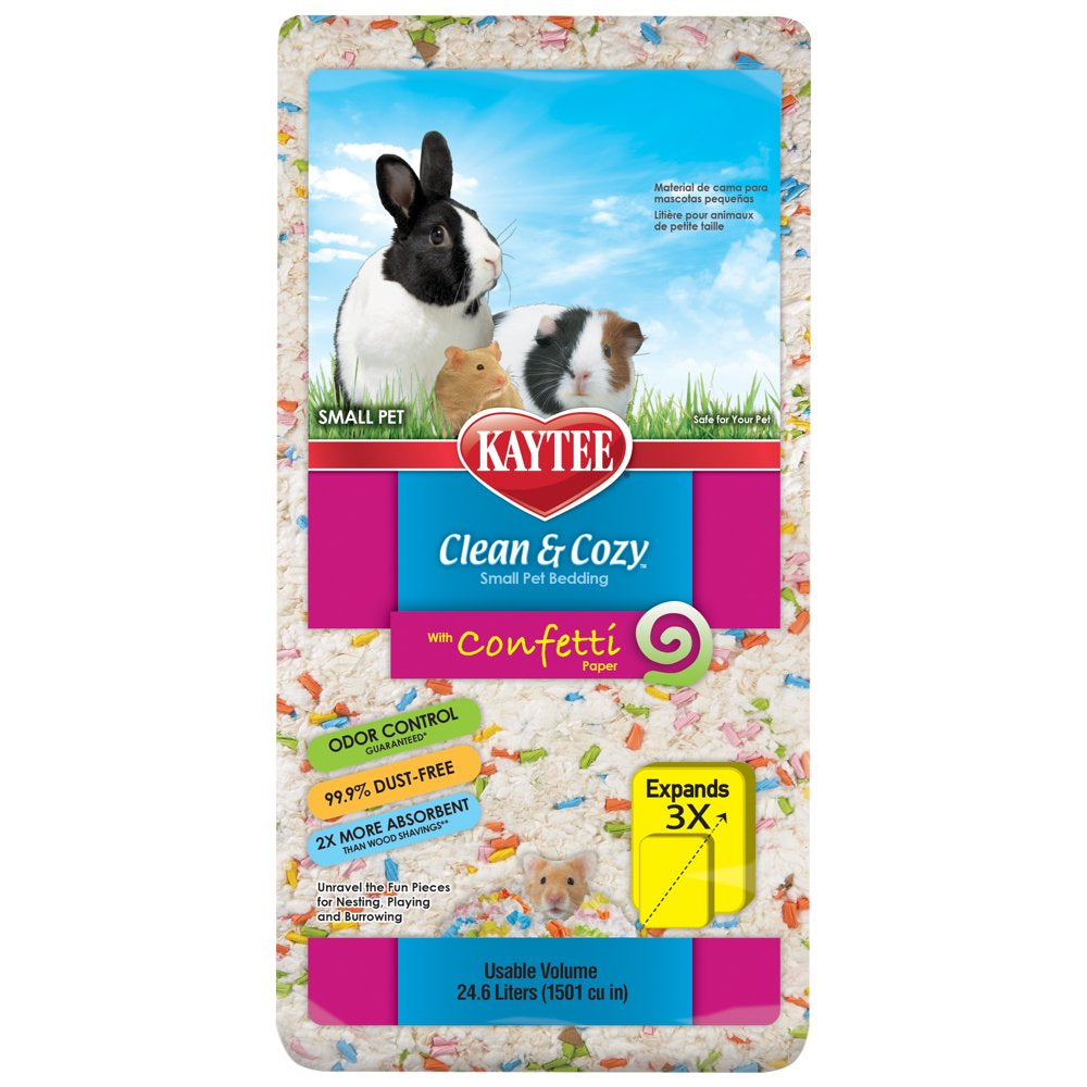 Kaytee Clean & Cozy Confetti Bedding White Paper Bedding with Colored Confetti Paper 24.6 Liters Animals & Pet Supplies > Pet Supplies > Small Animal Supplies > Small Animal Bedding Central Garden and Pet 24.6 L  