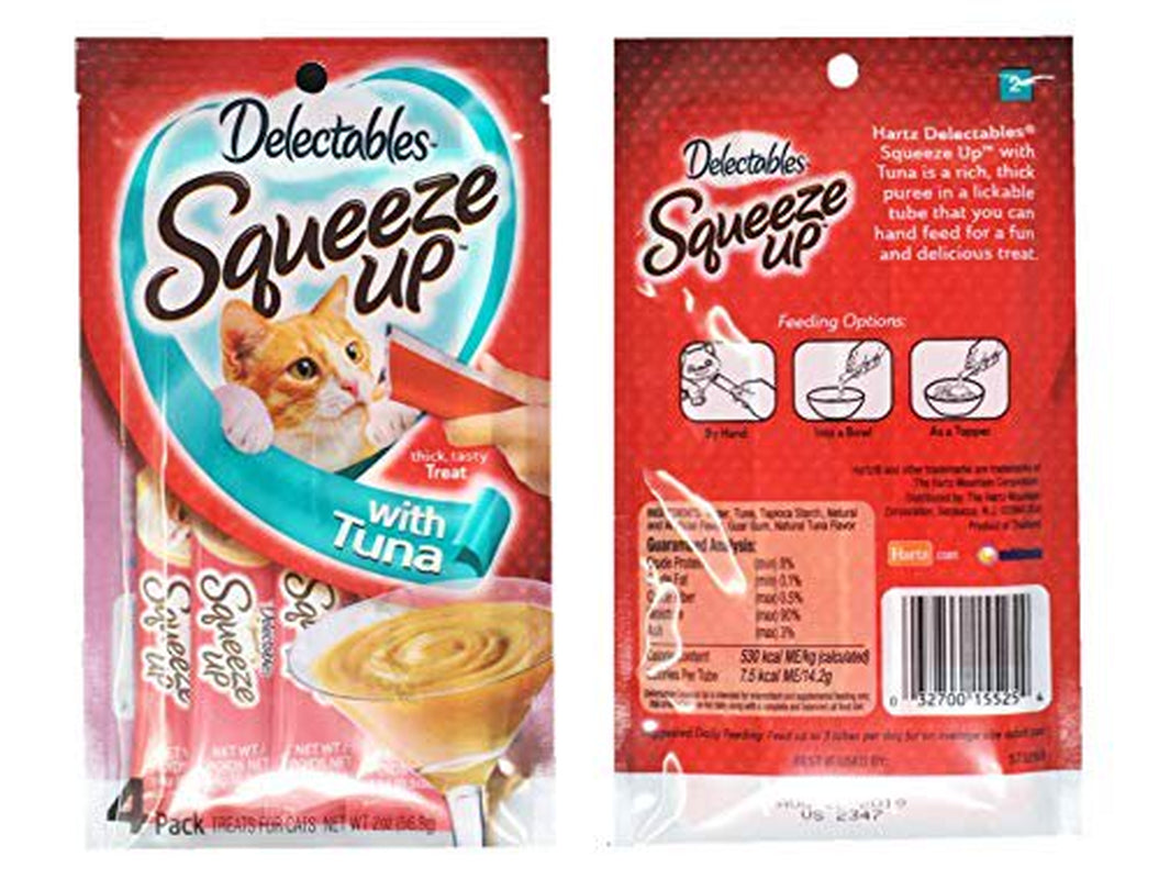 Delectables Hartz Squeeze up Cat Treats Variety 4 Pouch Bundle of 2 Flavors; 2 Pouches of Each Flavor (2.0 Oz Each) (Tuna, Tuna & Shrimp) Animals & Pet Supplies > Pet Supplies > Cat Supplies > Cat Treats Delectables   