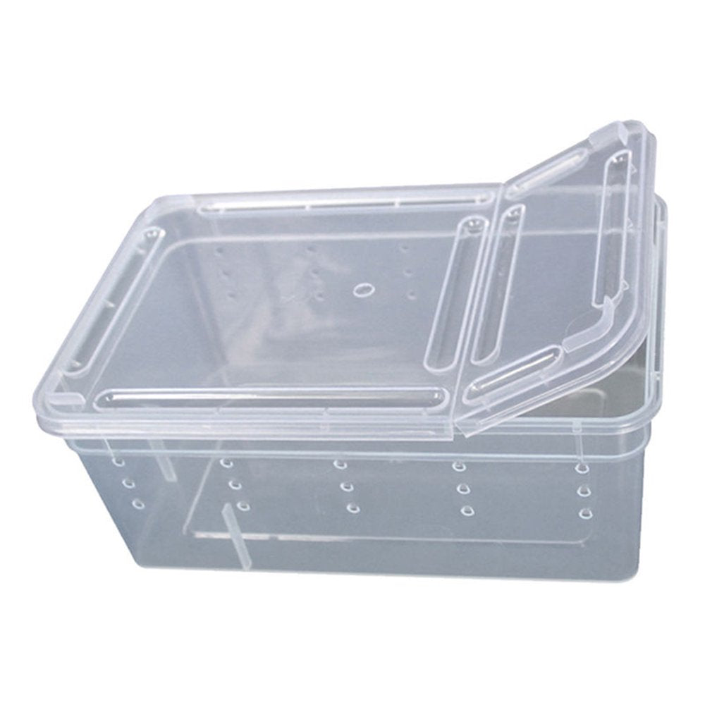 Grofry Transparent Plastic Amphibian Insect Reptile Breeding Box Transport Feeding Case Transparent