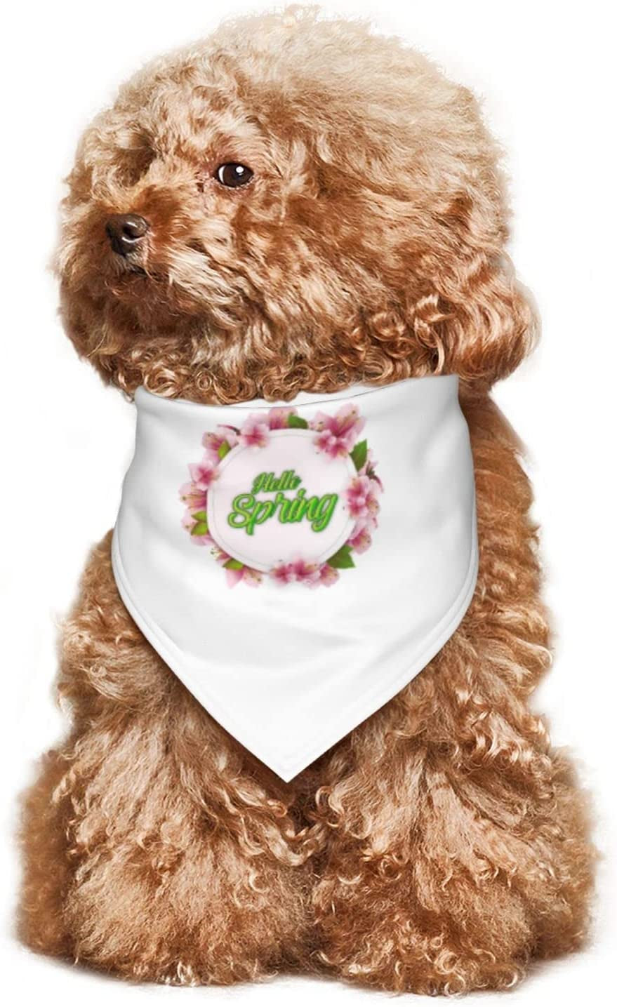 Hello Spring Floral Pet Dog and Cat Decorative Triangle Scarf,Dog Bandana,Breathable and Stain Resistant. Animals & Pet Supplies > Pet Supplies > Dog Supplies > Dog Apparel ZALTAS   