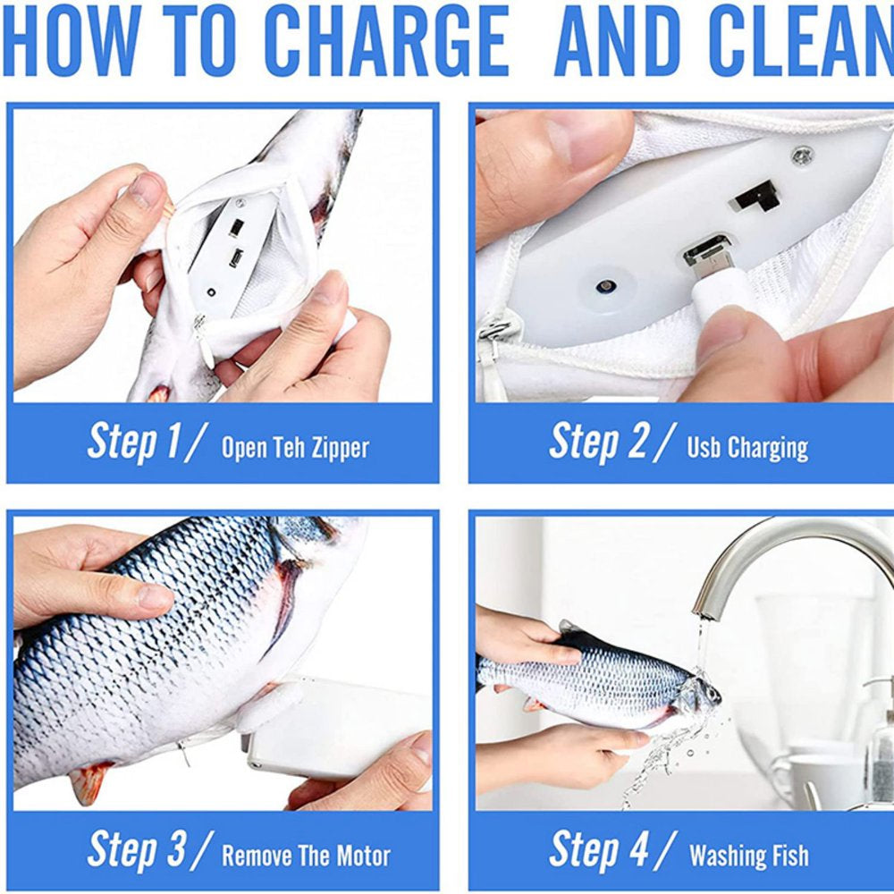 HKEEY Floppy Fish Cat Toy, Upgraded for Cat Toys for Indoor Cats, Interactive Cat Toys for Cat Exercise, Wiggle Fish Catnip Toys Animals & Pet Supplies > Pet Supplies > Cat Supplies > Cat Toys HKEEY   