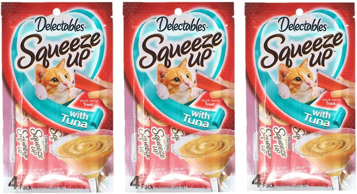 Delectables Squeeze up Hartz Cat Treats Bundle of 3 Flavor Pouches, 2.0 Oz Each (Tuna) Animals & Pet Supplies > Pet Supplies > Cat Supplies > Cat Treats Delectables   