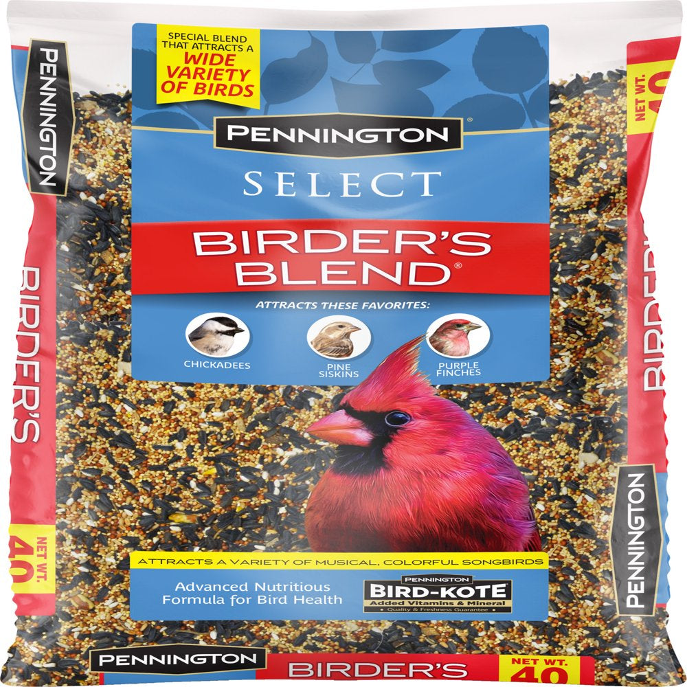 Pennington Select Birder'S Blend, Wild Bird Seed and Feed, 10 Lb. Bag Animals & Pet Supplies > Pet Supplies > Bird Supplies > Bird Food CENTRAL GARDEN & PET COMPANY 40 lbs  