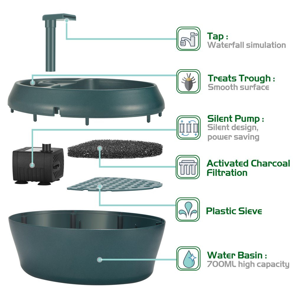 NEPTONION Reptile Chameleon Cantina with Snacks Trough, Drinking Fountain Water Dripper for Amphibians Insects Lizard Turtle Snake Spider Frog Gecko, Comes with Two Pumps ( One for Replacement ) Animals & Pet Supplies > Pet Supplies > Reptile & Amphibian Supplies > Reptile & Amphibian Food NEPTONION   