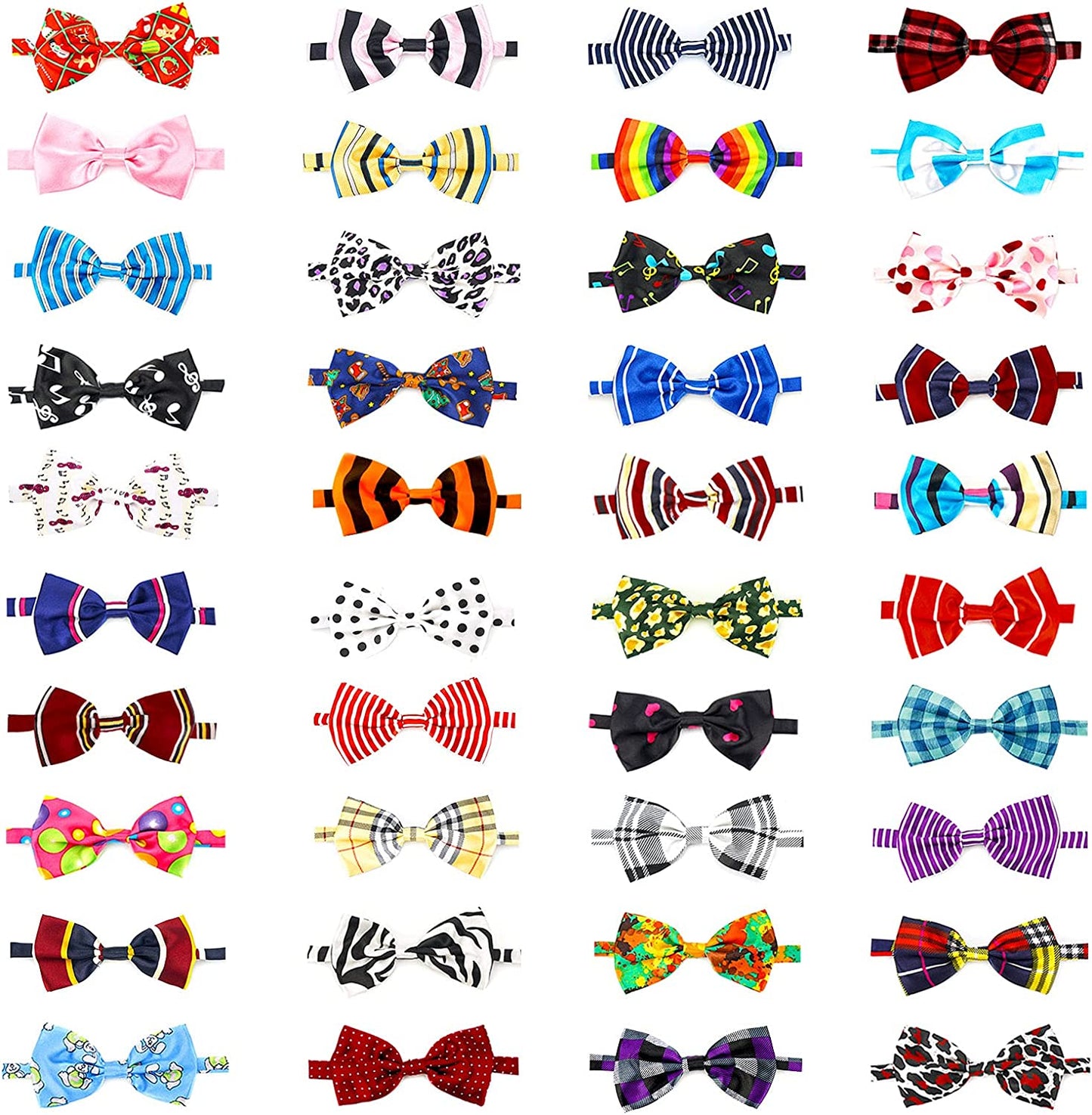 Dog Bow Ties, 40 PCS Segarty Pet Neck Bows, Bulk Pet Bowties with Adjustable Collar, Grooming Bowknot for Christmas Birthday Holiday Valentine Party Dog Photography Accessories Gift for Puppy Dogs Cat Animals & Pet Supplies > Pet Supplies > Dog Supplies > Dog Apparel Segarty 40pcs-Multi-colored  