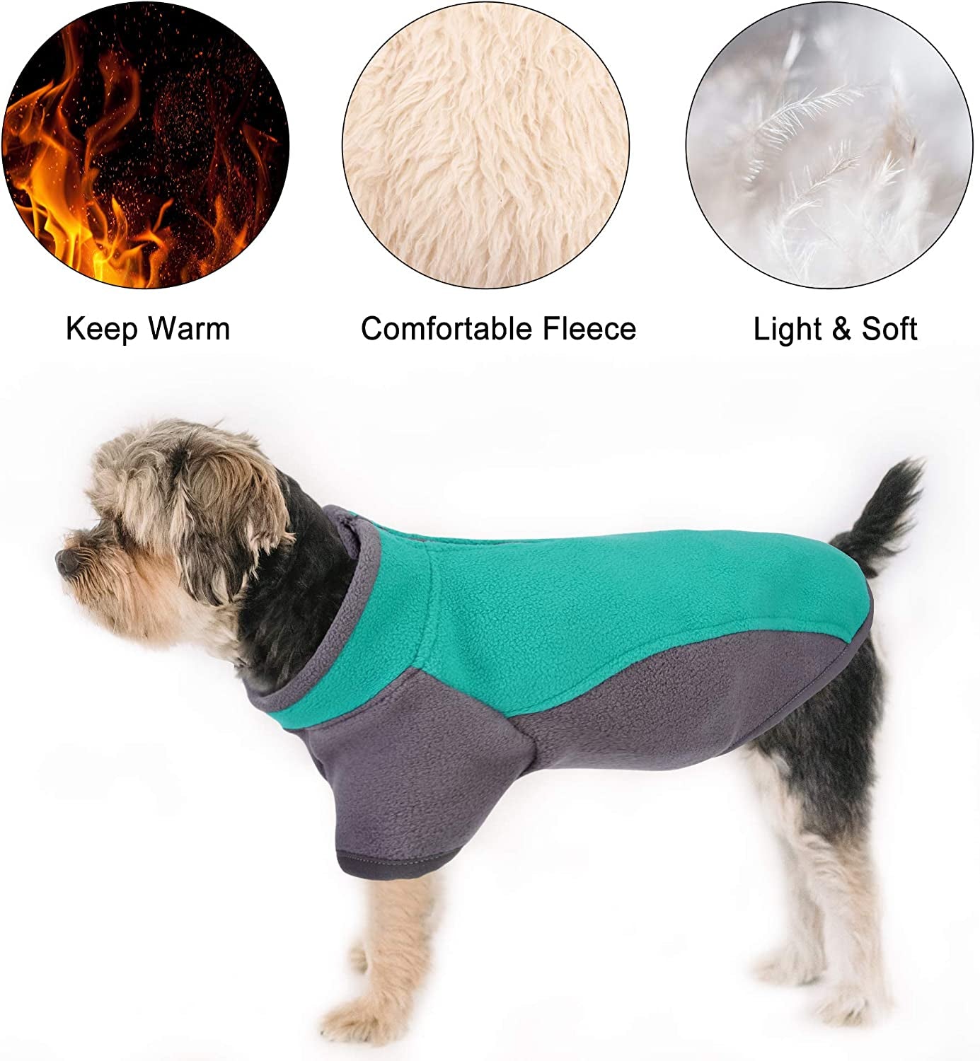 Mogoko Dog Stretch Fleece Sweater with Zipper Opening, Waterproof Pet Warm Vest Winter Jacket Coat(M Size) Animals & Pet Supplies > Pet Supplies > Dog Supplies > Dog Apparel Mogoko   