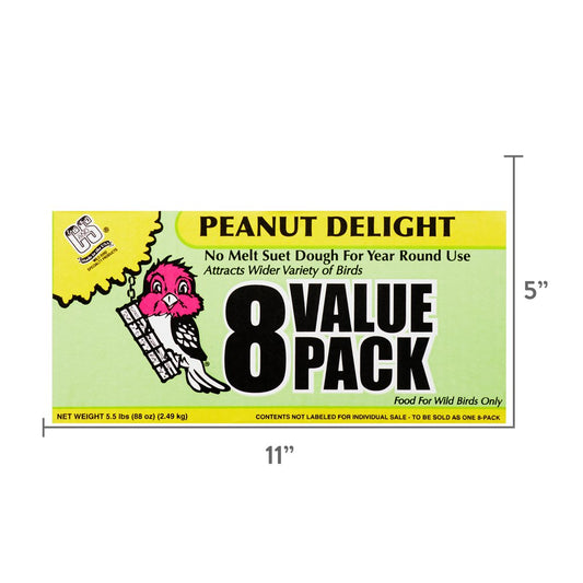 C&S Peanut Delight Value Pack, 8 Suet Cakes, Wild Bird Food Animals & Pet Supplies > Pet Supplies > Bird Supplies > Bird Food Central Garden and Pet   