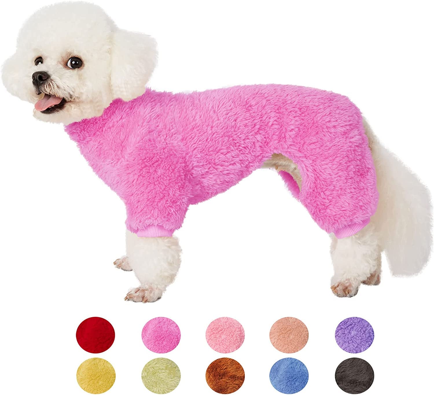 Dog Sweater Coat, Dog Pajamas PJS, Dog Clothes, Dog Christmas Sweaters for Small Medium Dogs Boy Girl Cat Apparel Doggie Jacket Onesie Soft Warm Holiday Outfits (Small, Pink) Animals & Pet Supplies > Pet Supplies > Dog Supplies > Dog Apparel YUGGI Orchid Large 