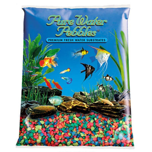 Pure Water Pebbles Aquarium Gravel - Neon Rainbow 5 Lbs (3.1-6.3 Mm Grain) Pack of 4 Animals & Pet Supplies > Pet Supplies > Fish Supplies > Aquarium Gravel & Substrates Pure Water Pebbles   