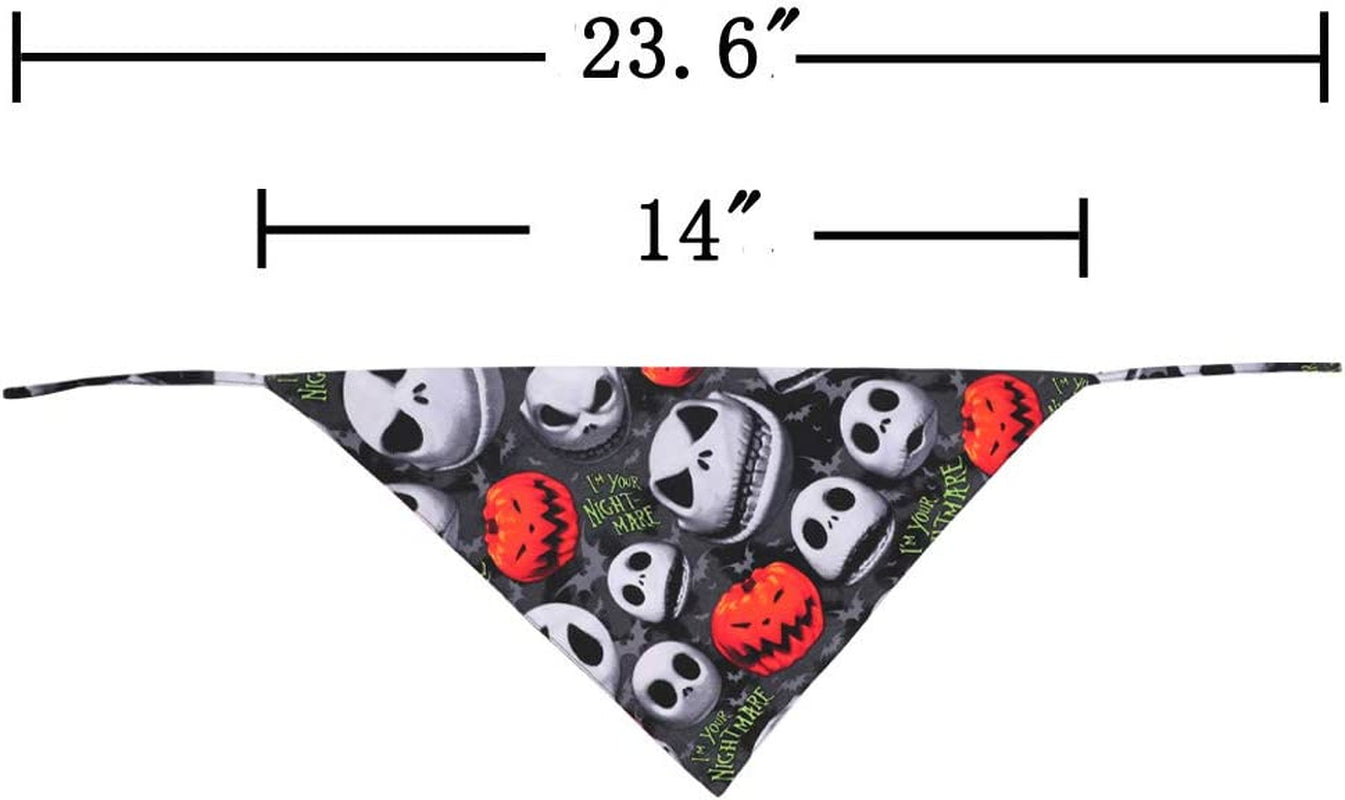 KZHAREEN Halloween Dog Bandana Reversible Triangle Bibs Scarf Accessories for Dogs Cats Pets Small Animals & Pet Supplies > Pet Supplies > Dog Supplies > Dog Apparel KZHAREEN   