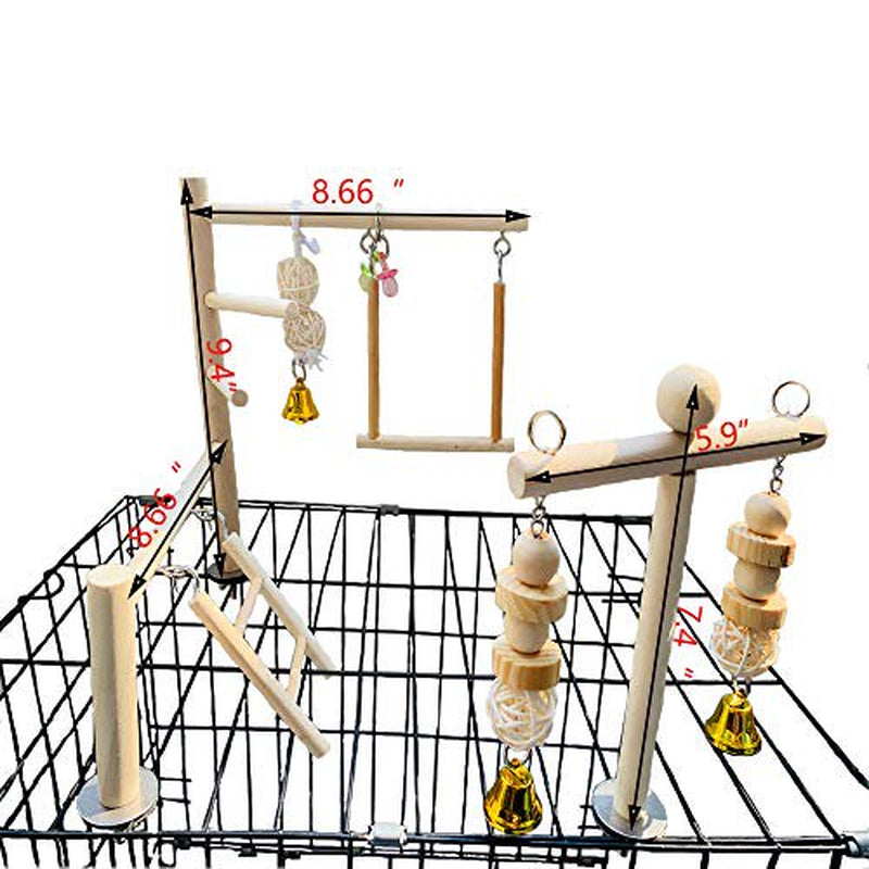 PINVNBY Bird Playground Parrot Play Gym Parakeet Cage Play Stand Wooden Perches Playpen&Nbsp;Ladders Conure Chewing Climbing Swing Animals & Pet Supplies > Pet Supplies > Bird Supplies > Bird Cages & Stands PINVNBY   