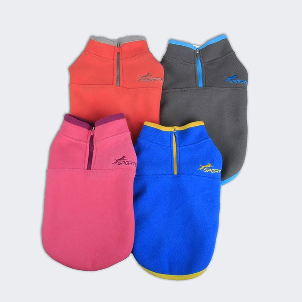 YIEPAL Cold Weather Fleece Dog Vest for Small Dog Half Zip Pullover Puppy Sweater Winter Warm Coat Clothes for Dog, Pink/Purple, Small Animals & Pet Supplies > Pet Supplies > Dog Supplies > Dog Apparel Leepets   