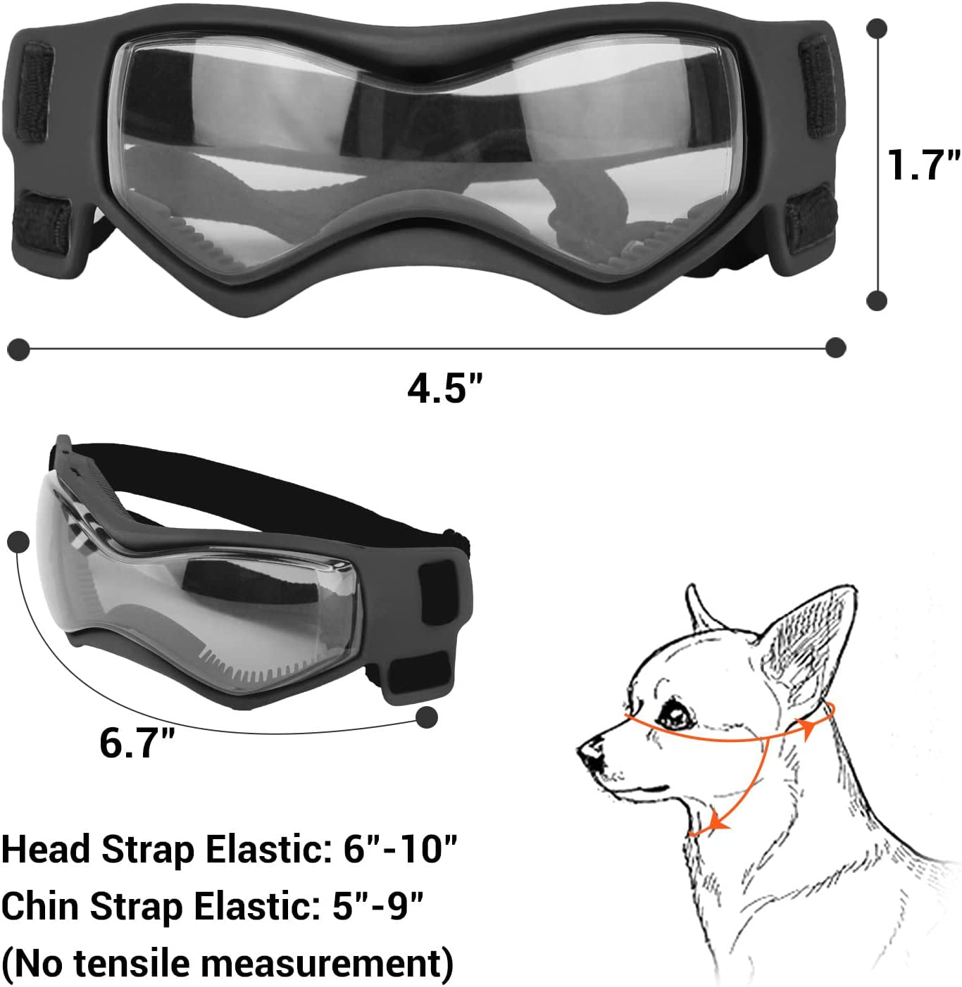 NAMSAN Small Dog Sunglasses UV Protection Goggles Doggy Eye Protection Cat Sunglasses Arc-Shaped Outdoor Puppy Goggles Anti-Fog Glasses for Pets over 5Lb Animals & Pet Supplies > Pet Supplies > Dog Supplies > Dog Apparel Namsan   