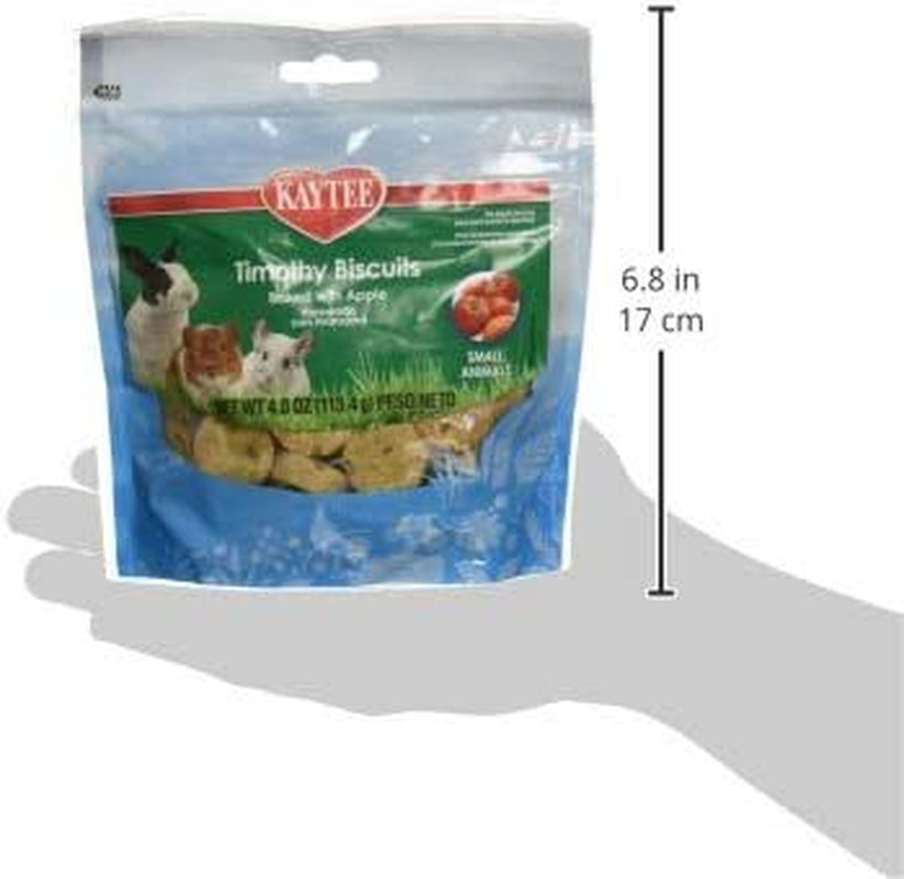 Kaytee Timothy Biscuits Baked with Apple, Small Animal Treats, 4 Oz. (Pack of 6)