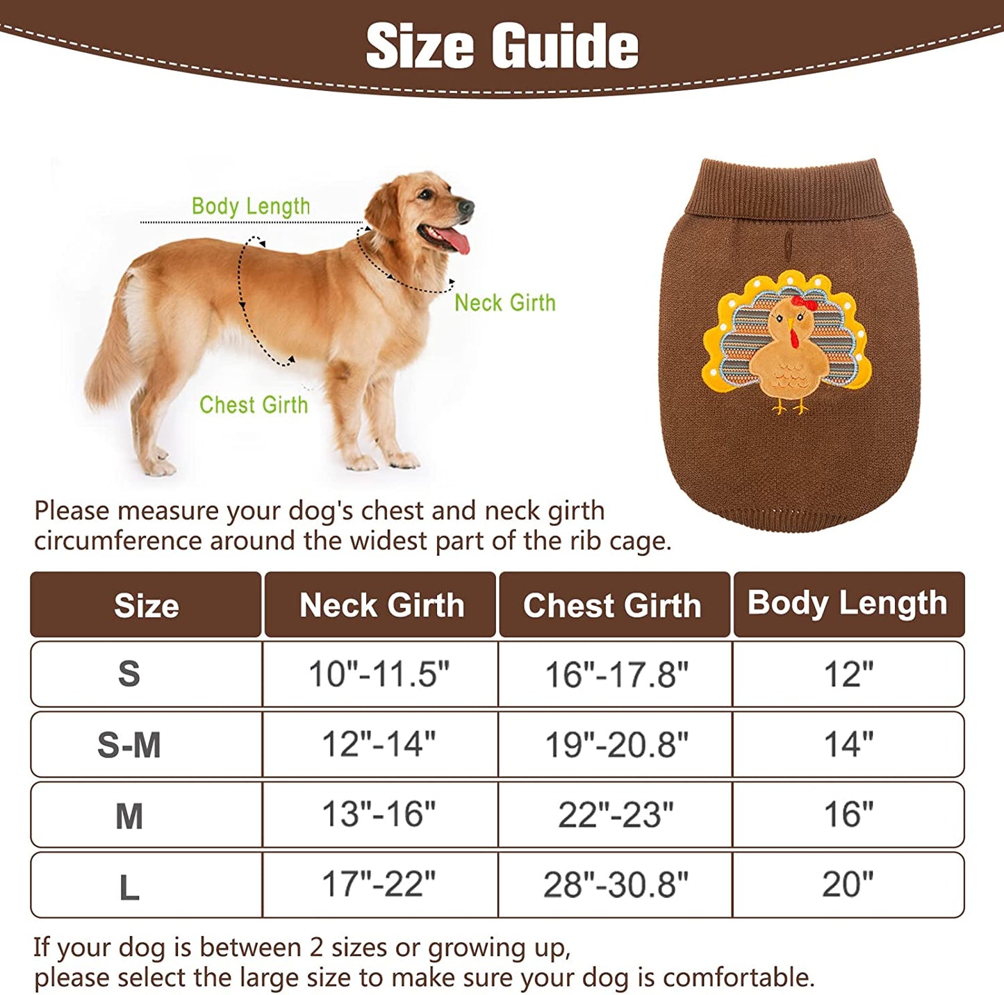 EXPAWLORER Dog Turtleneck Sweaters, Soft and Warm Pullover Knit Winter Clothes with Leash Hole, Turkey Pattern Pet Outfits Coats for Cold Weather Animals & Pet Supplies > Pet Supplies > Dog Supplies > Dog Apparel HAOBO   