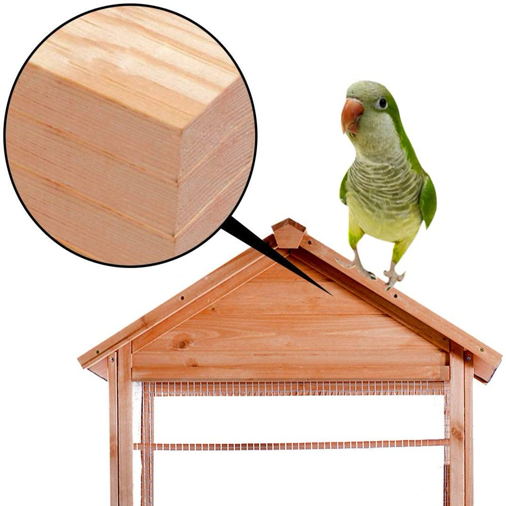 Mcombo 70" Wooden Bird Cage, Pet Parrot Cages with Stand 0011L Animals & Pet Supplies > Pet Supplies > Bird Supplies > Bird Cages & Stands Newacme LLC   