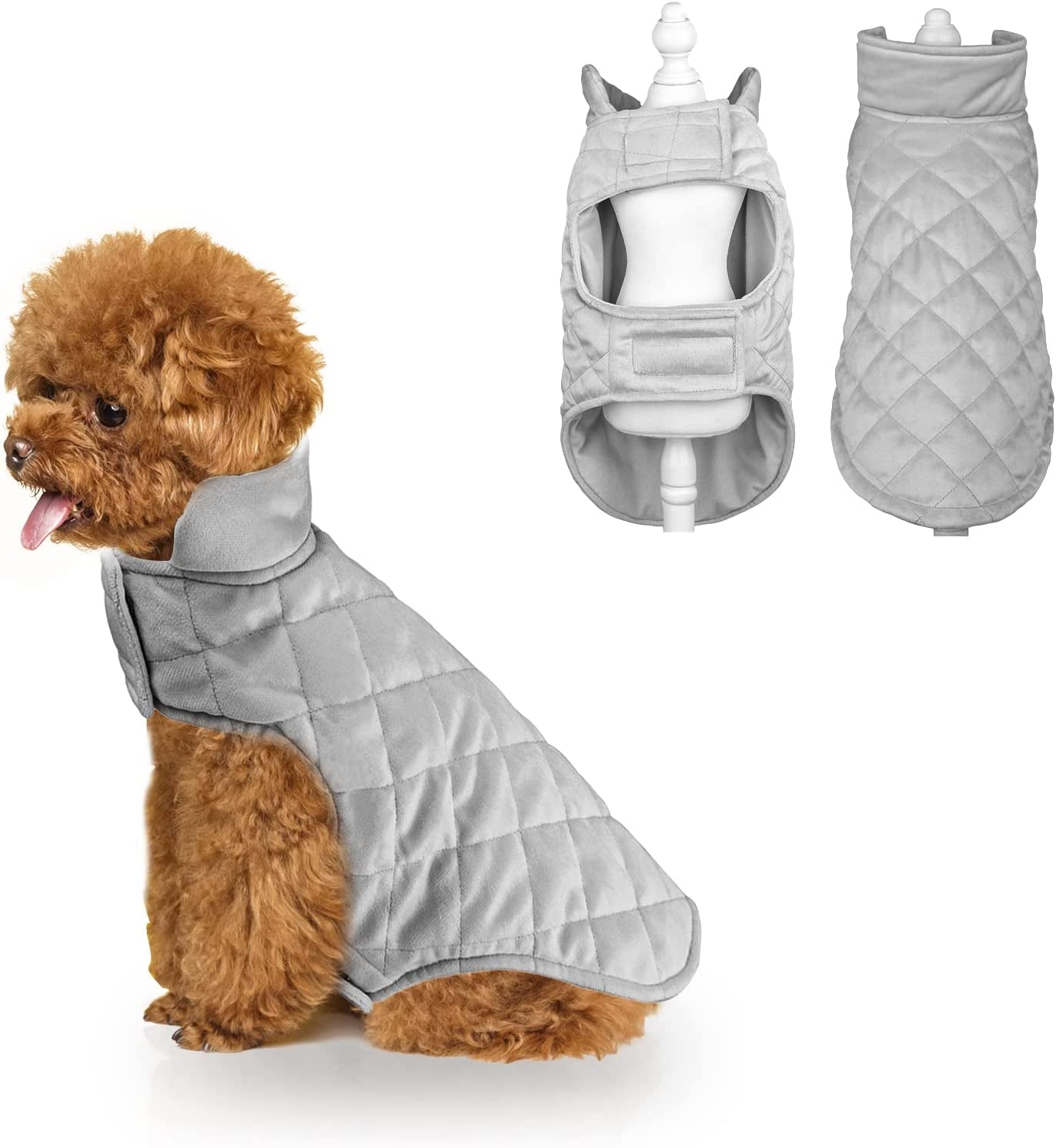 Cnarery Dog Fleece Vest, Puppy Dog Turtleneck Winter Sweaters Coat Dog Clothes Pet Dog Cold Weather Coats Snow Jacket Vest for Small Medium Dogs(Fuchsia) Animals & Pet Supplies > Pet Supplies > Dog Supplies > Dog Apparel Cnarery Gray L(Chest:19.7-21.7" Neck:13.4-15") 