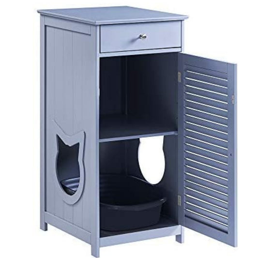 Penn-Plax Cat Walk Furniture: Contemporary Home Cat Litter Enclosure - Gray