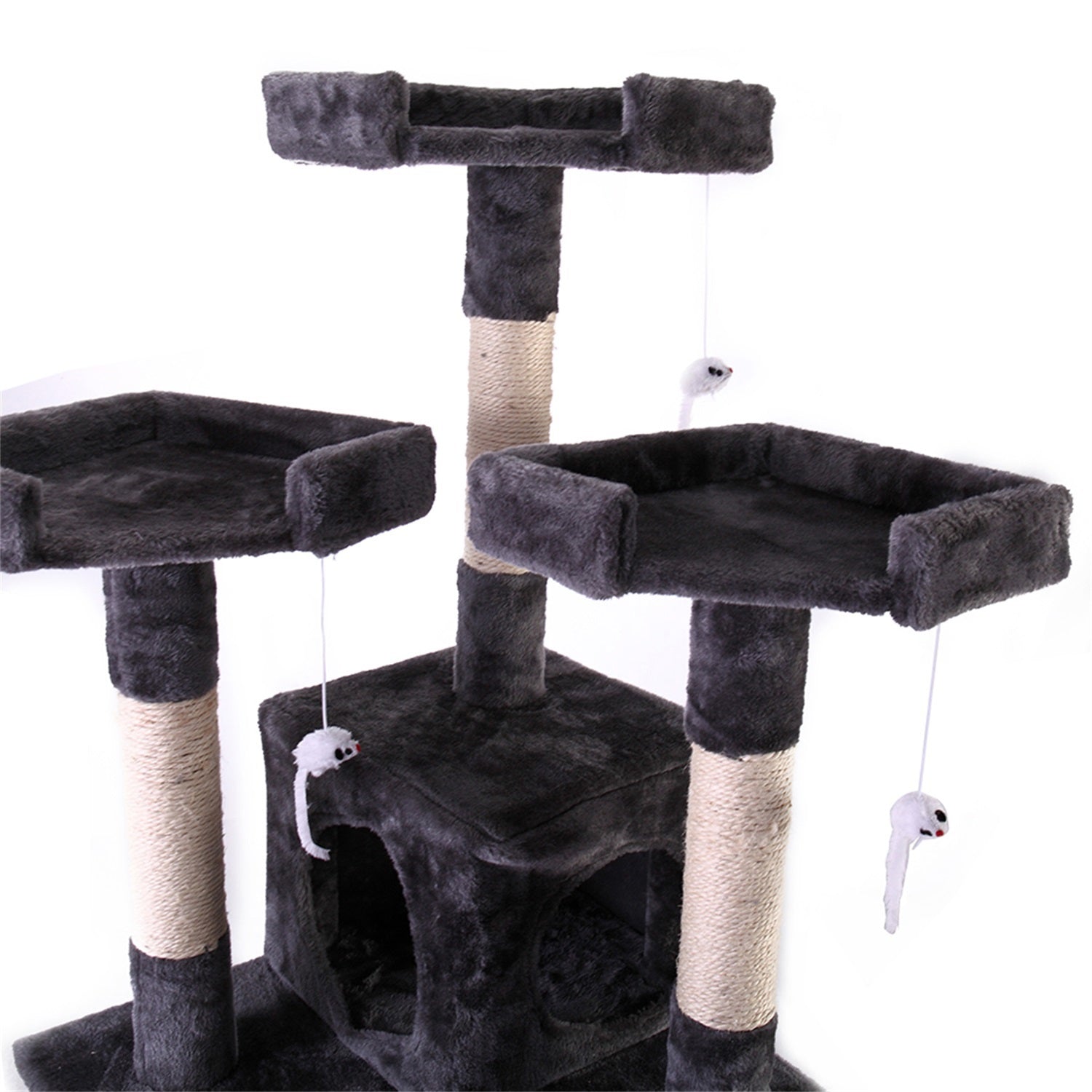 Pefilos Pet Furniture for Cats and Kittens - Cat Tower for Indoor Cats Tall Cat Tree for Big Cats Tiger Tough Cat Tree Tower Interactive Playground, Gray Animals & Pet Supplies > Pet Supplies > Cat Supplies > Cat Furniture Pefilos   