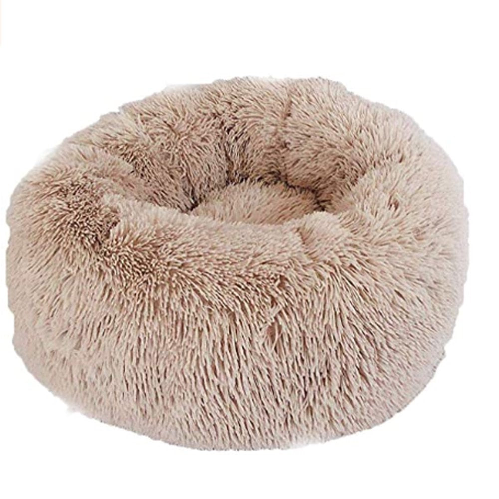 Pudcoco Pet Dog Cat Calming Bed Warm Soft Plush round Cute Nest Sleeping Animals & Pet Supplies > Pet Supplies > Cat Supplies > Cat Beds Pudcoco 50 cm Light Brown 