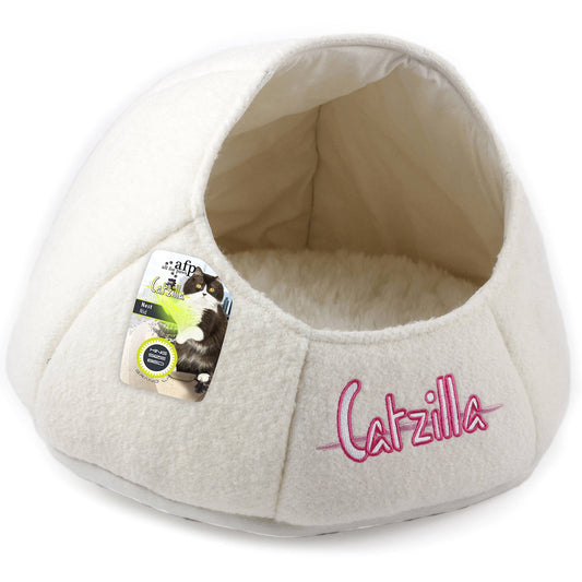 AFP Catzilla Cave Pet Cat Bed, White Animals & Pet Supplies > Pet Supplies > Cat Supplies > Cat Beds All For Paws White  