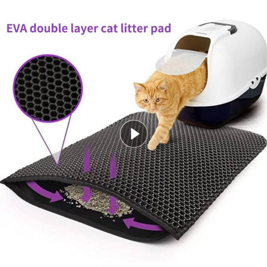 Pet Cat Litter Mat Waterproof EVA Double Layer Cat Litter Trapping Pet Litter Box Mat Clean Pad Products for Cats Accessories Animals & Pet Supplies > Pet Supplies > Cat Supplies > Cat Litter Box Mats DCKDIO 2  