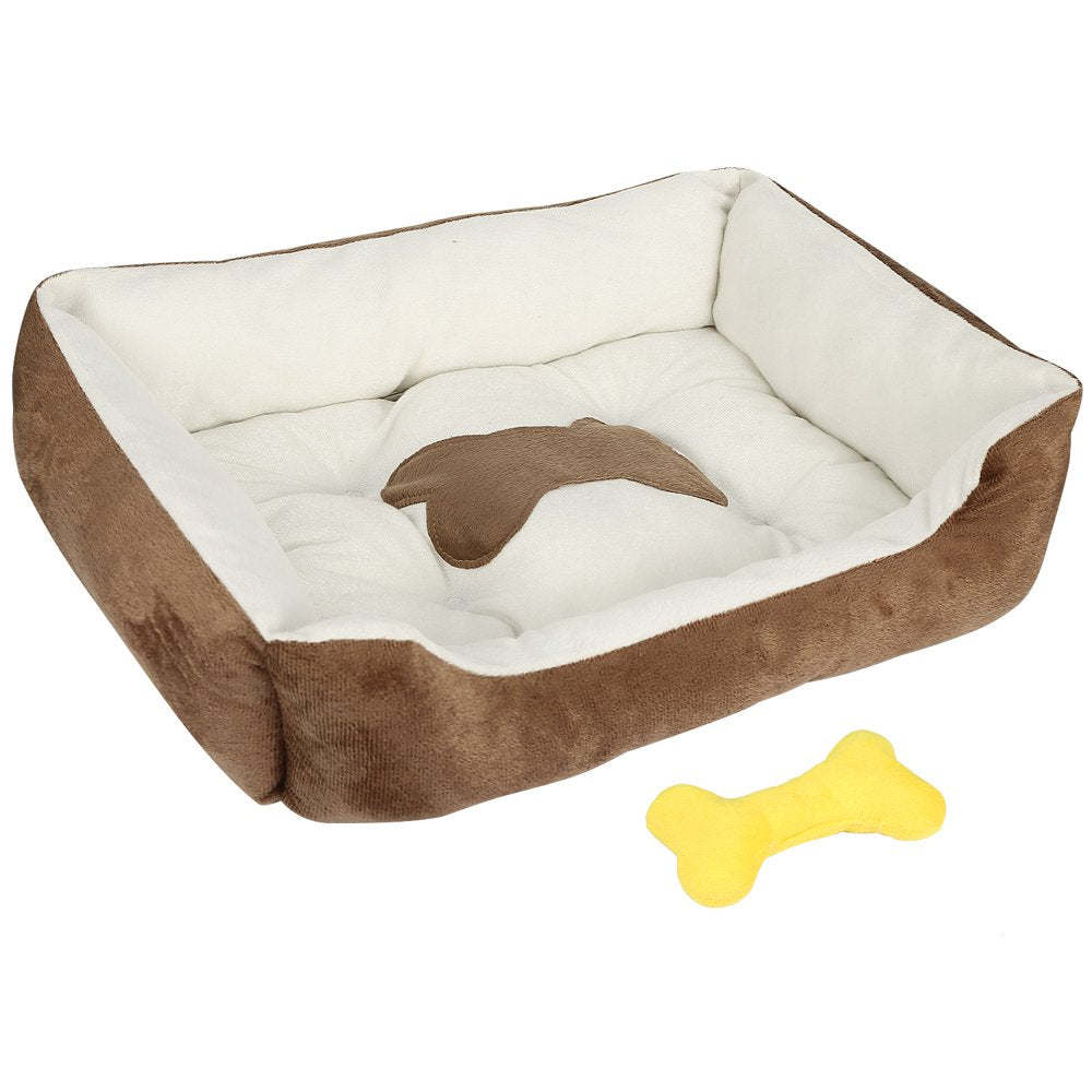 Imountek Pet Dog Bed Soft Warm Fleece Puppy Cat Cushion Black XL Animals & Pet Supplies > Pet Supplies > Cat Supplies > Cat Beds iMountek S Brown 