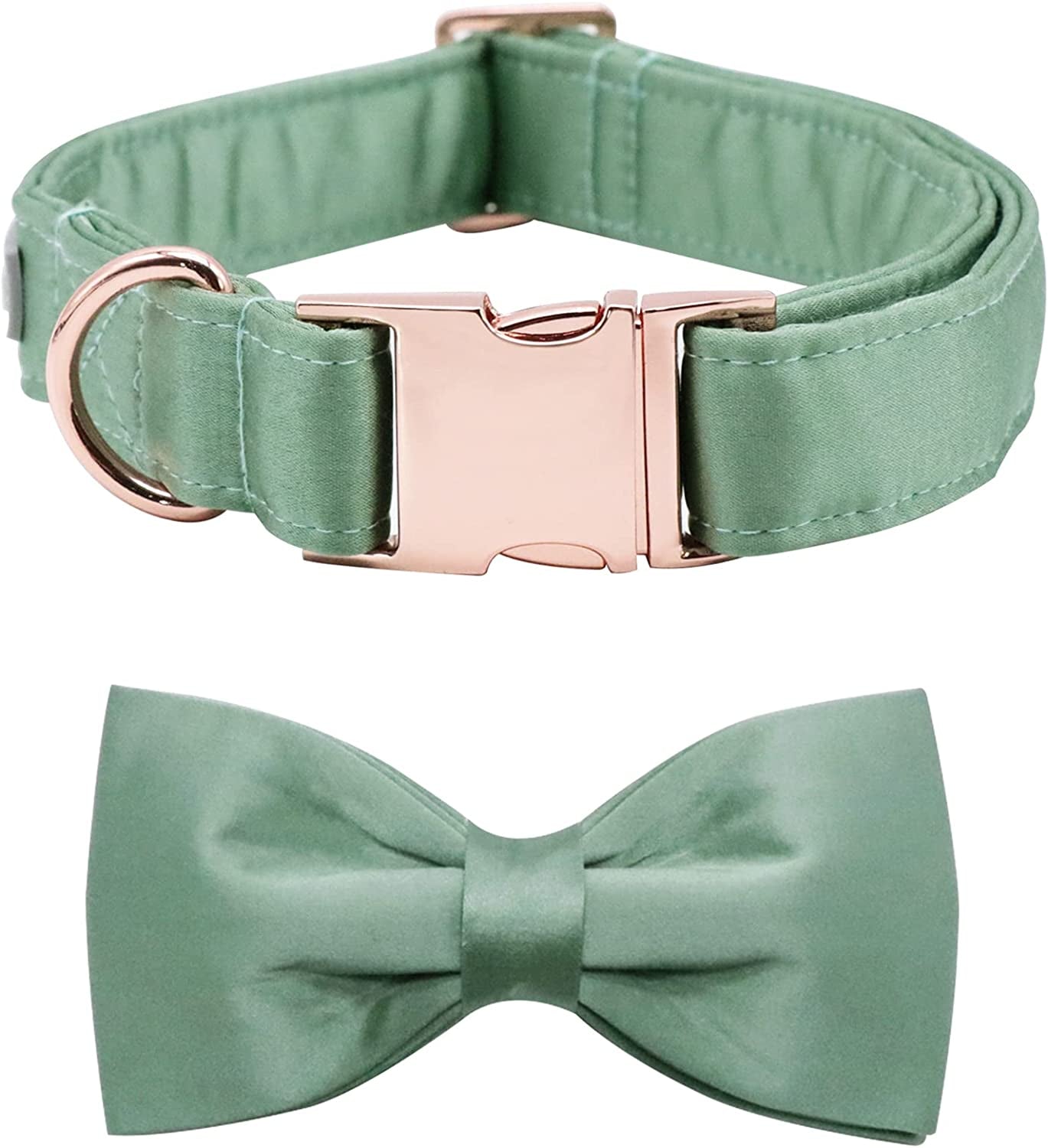 Lionet Paws Bowtie Dog Collar - Comfortable Silk Green Dog Collar with Detachable Bow Tie for Large Dogs, Neck 16-24 Inches Animals & Pet Supplies > Pet Supplies > Dog Supplies > Dog Apparel lionet paws Grass Green Small (Pack of 1) 