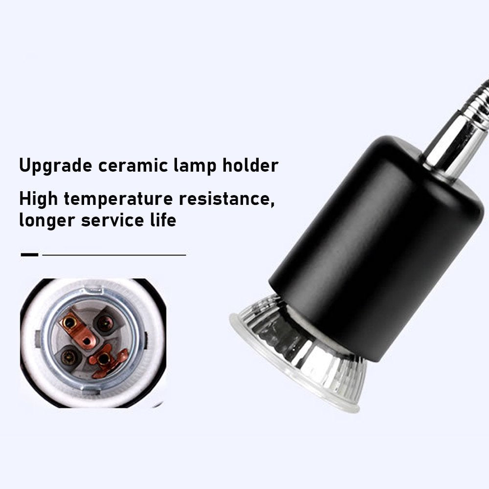 Ugerlov Reptile Heat Lamp, UVA UVB Reptile Light with 360° Rotatable Hose and Adjustable Temperature, Heating Lamp with 50 Watt Bulbs Suitable for Bearded Dragon Reptiles Turtle Lizard Snake Animals & Pet Supplies > Pet Supplies > Reptile & Amphibian Supplies > Reptile & Amphibian Habitat Heating & Lighting Ugerlov   