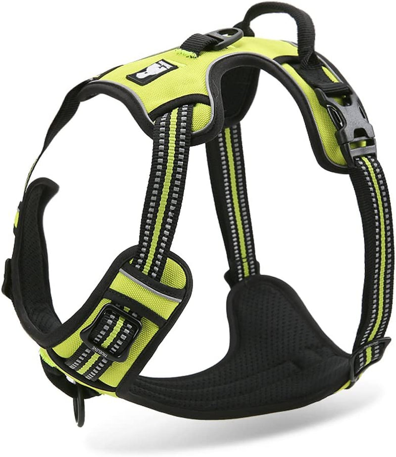 SGODA Dog Harness Reflective Dog Vest Harness No Pull Pet Harness with Handle for Large Dogs, Orange Animals & Pet Supplies > Pet Supplies > Dog Supplies > Dog Apparel SGODA Green Medium Chest 22-27" 