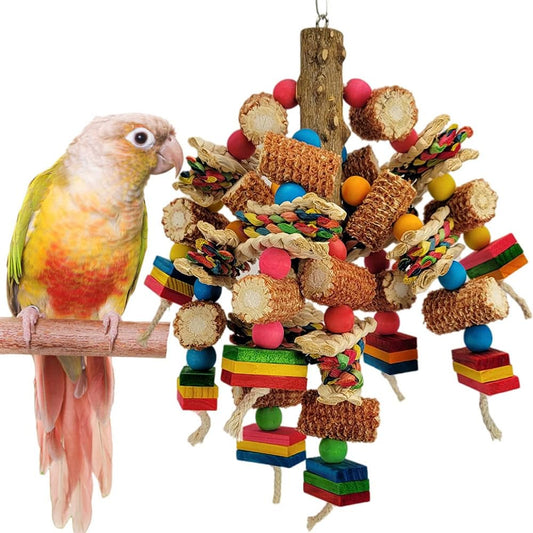 Bird Toys，Multi-Color Wooden Block Bird Toys, Natural Parrot Chew Toys for African Grey Parrots, Small and Medium-Sized Macaws Food Grade Toys, Love Birds Parrot Cage Toys Animals & Pet Supplies > Pet Supplies > Bird Supplies > Bird Toys Ugerlov   