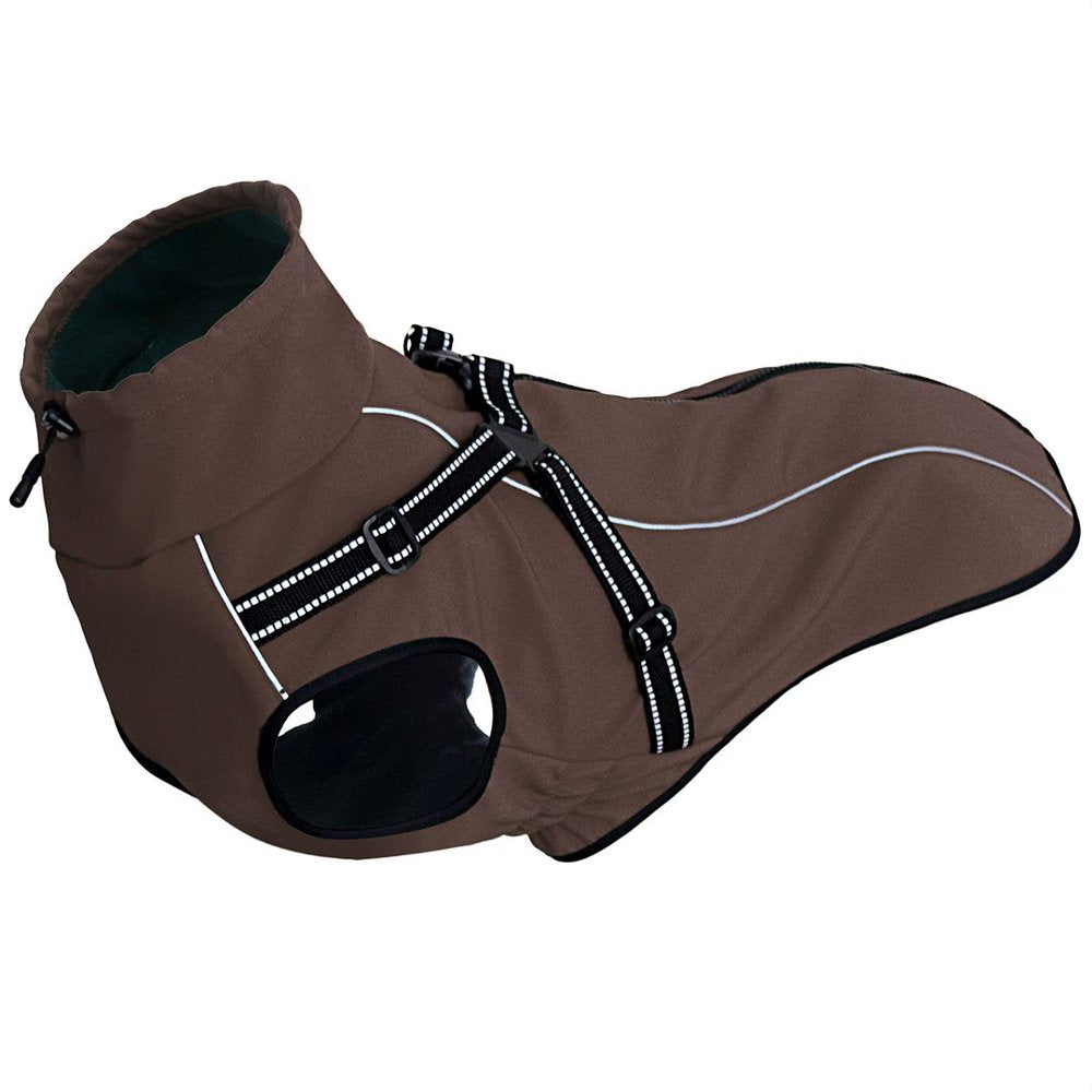 Hiheart Softshell Pet Apparel Rainproof Large Dog Coat Windbreaker Fluorescence M Animals & Pet Supplies > Pet Supplies > Dog Supplies > Dog Apparel Daai Apparel Co LTD XS Brown 