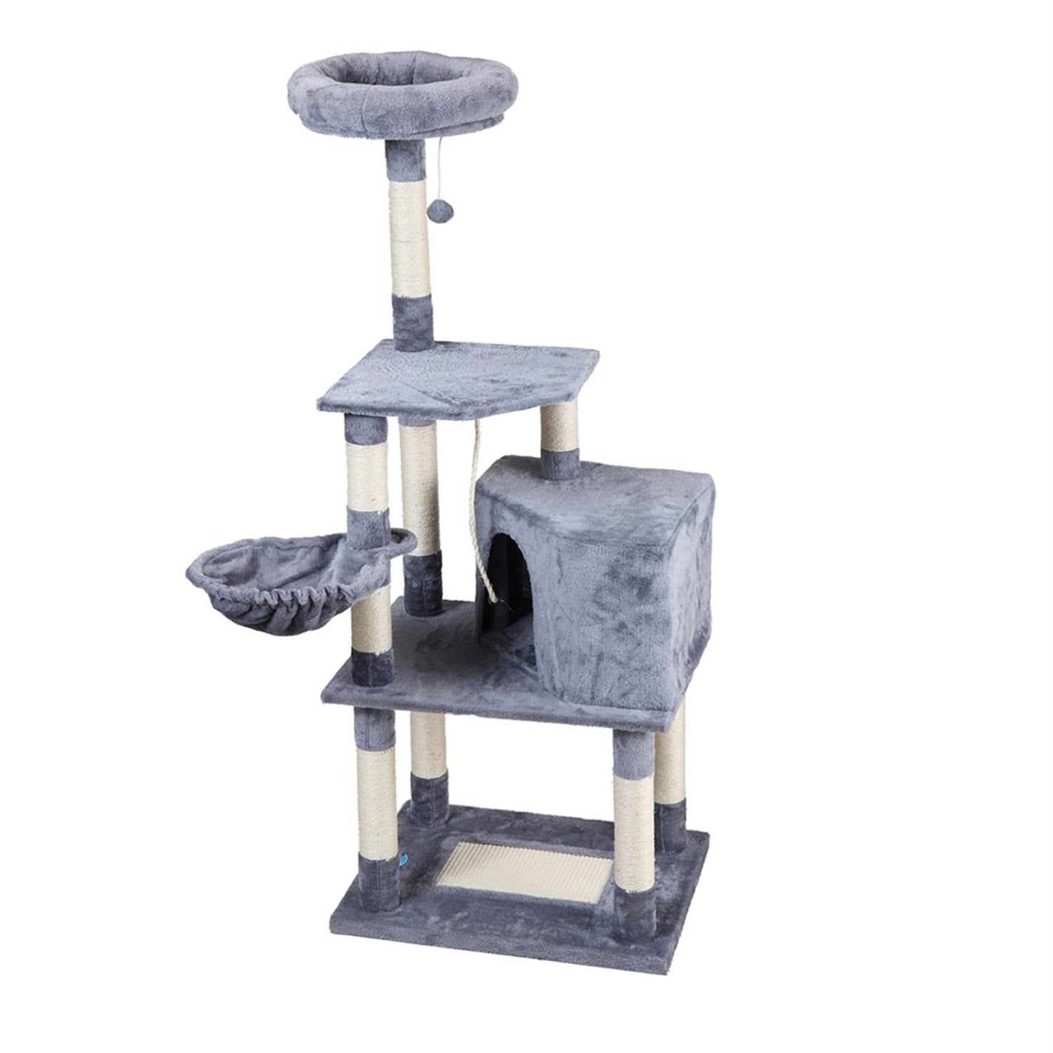 Pefilos Cat Tower for Indoor Cats, Pet Furniture for Cats and Kittens ,Cat Tree for Big Cats, 58.3-Inch Cat Condo,Gray