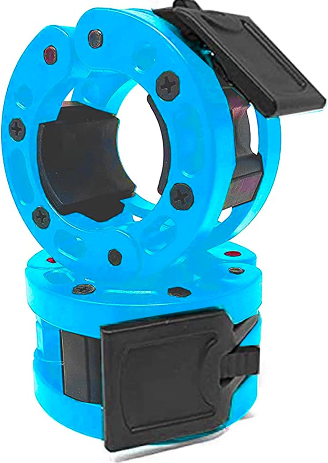 Clout Fitness Olympic Barbell Clamps Collars Quick Release Pair of Locking Weight Clips Fit 2 Inch Barbell for Weightlifting Animals & Pet Supplies > Pet Supplies > Dog Supplies > Dog Apparel Clout Fitness Skyblue/Black Olympic 2" 