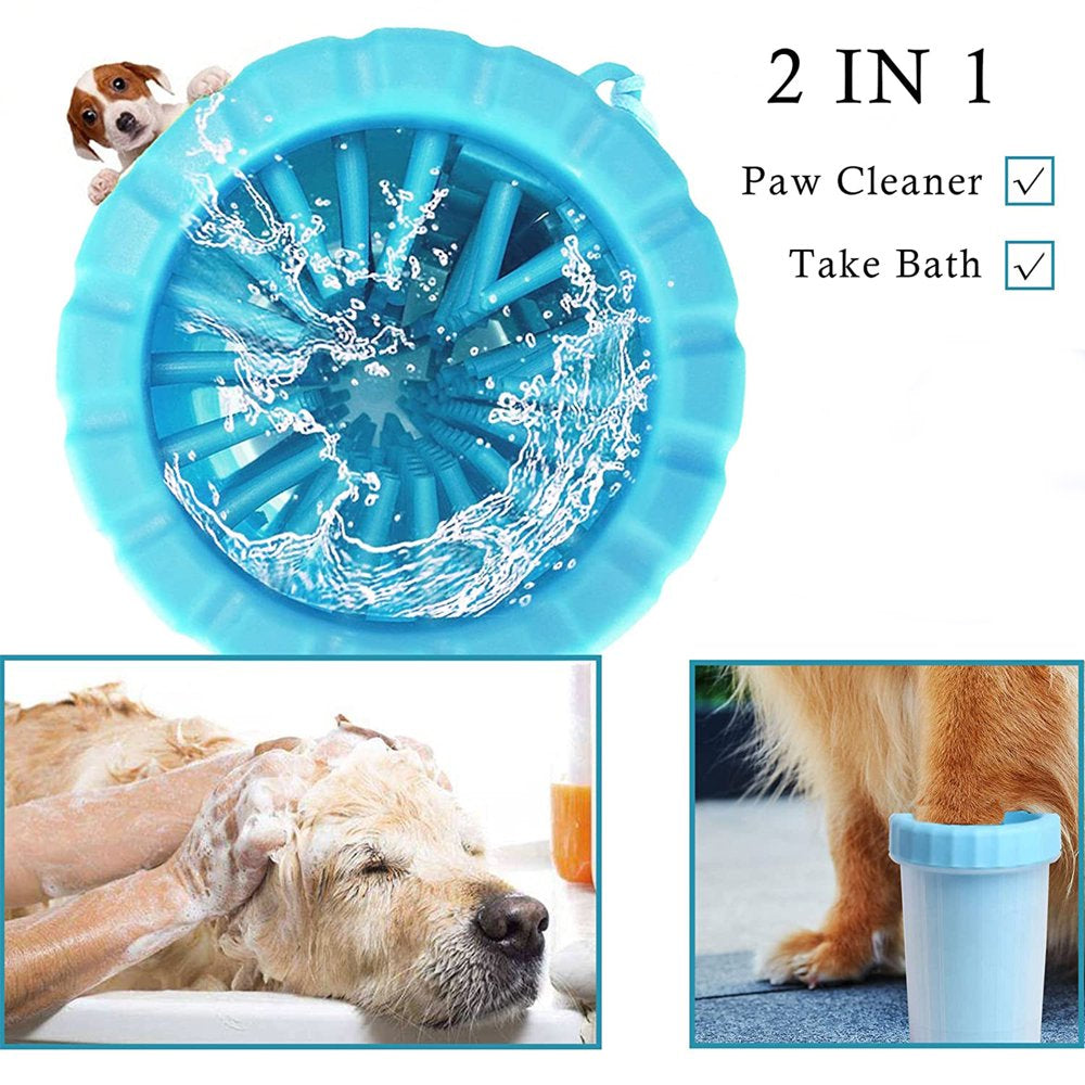 Semfri Dog Paw Cleaner 2 in 1 Silicone Dog Paw Washer Cup Portable Silicone Pet Cleaning Brush Dog Foot Cleaner