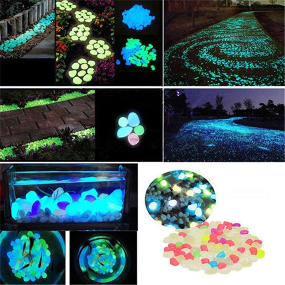 Manunclaims 50Pcs Glow in the Dark Pebbles, Glowing Rocks for Aquarium Decoration, Outdoor Decor, Garden Lawn Yard, Walkway, Fish Tank, Pathway, Driveway Animals & Pet Supplies > Pet Supplies > Fish Supplies > Aquarium Decor Manunclaims   