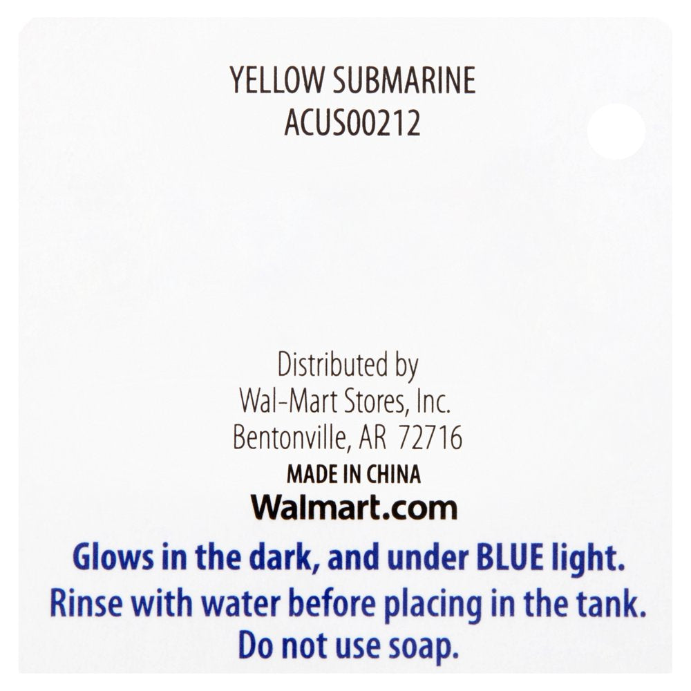 Aqua Culture Yellow Submarine Glow in the Dark Aquarium Ornament