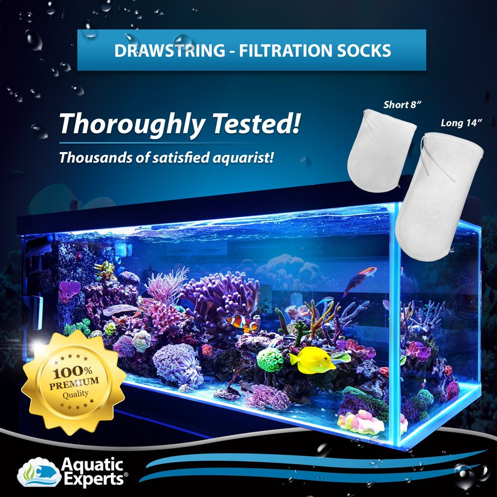 Aquatic Experts - 200-Micron Aquarium Felt Filter Socks with Drawstrings, Long Reusable Fish Tank Filter Socks, 2-Pack, 4'' X 14'' Animals & Pet Supplies > Pet Supplies > Fish Supplies > Aquarium Filters Aquatic Experts   