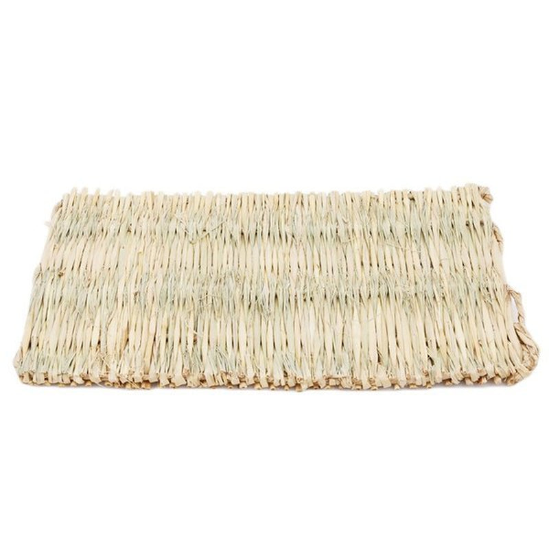 THREN 4Pack Rabbit Bunny Mat Grass Mats Natural Straw Woven Rabbits Safe & Edible Mats Cages Chew Toys Bed for Small Animal Guinea Pig Parrot Rabbit Bunny Hamster Animals & Pet Supplies > Pet Supplies > Small Animal Supplies > Small Animal Bedding THRENS   