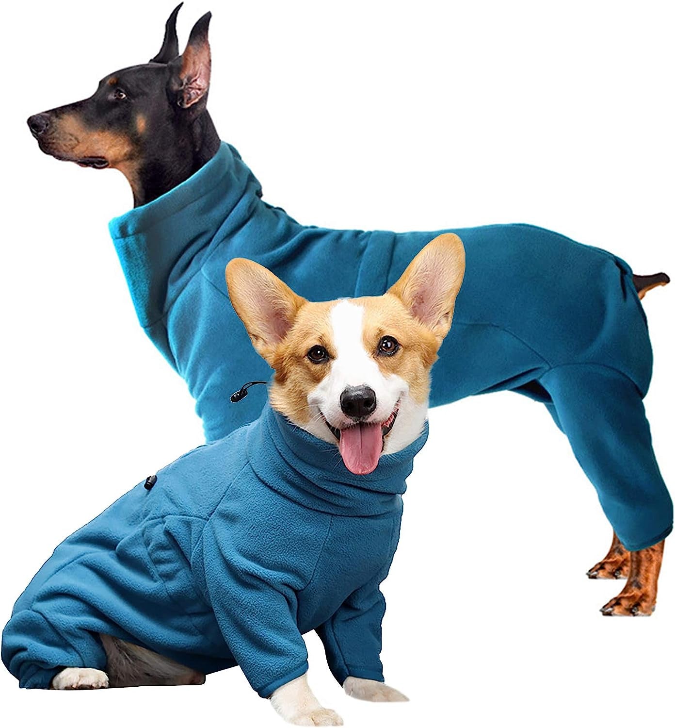 ROZKITCH Dog Winter Coat Soft Fleece Pullover Pajamas, Pet Windproof Warm Cold Weather Jacket Vest Cozy Onesie Jumpsuit Apparel Outfit Clothes for Small, Medium, Large Dogs Walking Hiking Travel Sleep Animals & Pet Supplies > Pet Supplies > Dog Supplies > Dog Apparel ROZKITCH Turquoise XXX-Large 