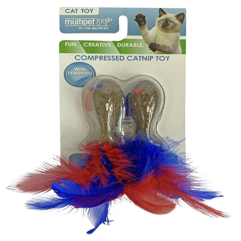 Multipet Compressed Catnip Mice, 2 Pack, Blue and Red Animals & Pet Supplies > Pet Supplies > Cat Supplies > Cat Toys Multipet   