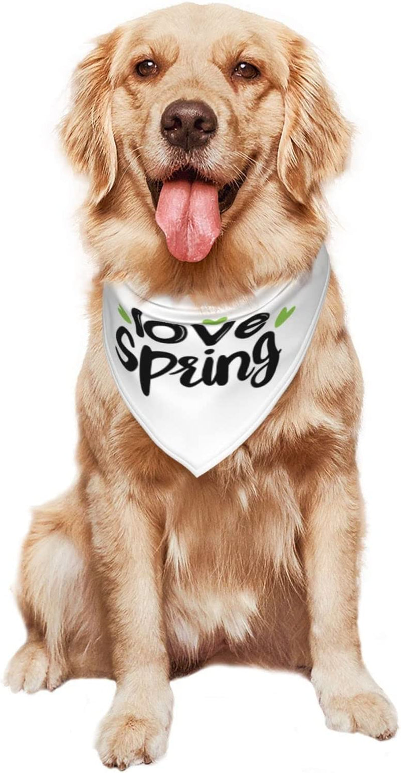 Green Love Hello Spring Simple Pet Dog and Cat Decorative Triangle Scarf,Dog Bandana,Breathable and Stain Resistant. Animals & Pet Supplies > Pet Supplies > Dog Supplies > Dog Apparel ZALTAS   