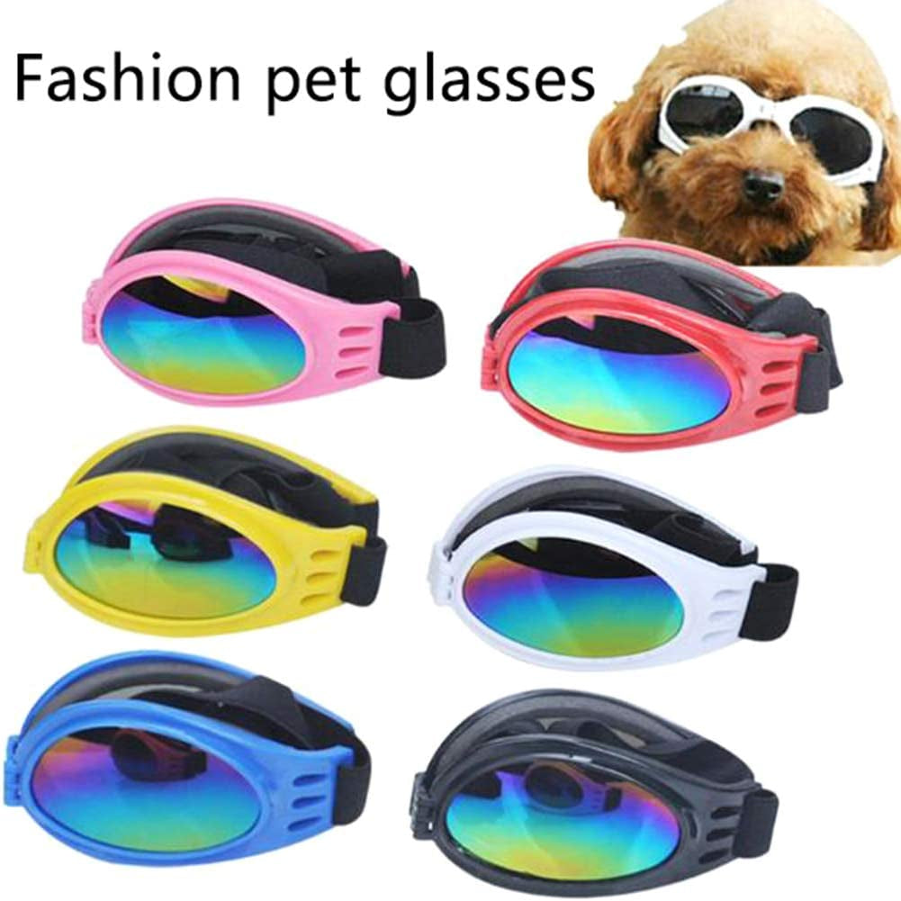 Zhaibiao-Us Adjustable Dog Goggles Pet Dog Sunglasses Foldable Dog UV Sunglasses for Travel Dog Photo Props (Pink) Animals & Pet Supplies > Pet Supplies > Dog Supplies > Dog Apparel zhaibiao-us   